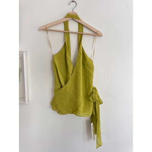 REFORMATION NWT Nila Wrap Halter Top in Algae Bloom Size Small - Picture 2 of 9